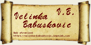 Velinka Babušković vizit kartica